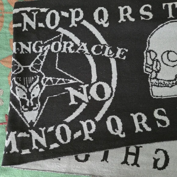 Black and Gray Ouija Board Scarf - Picture 11 of 11